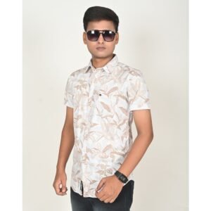 Half sleeve men's brown regular fit half sleeves casual shirt